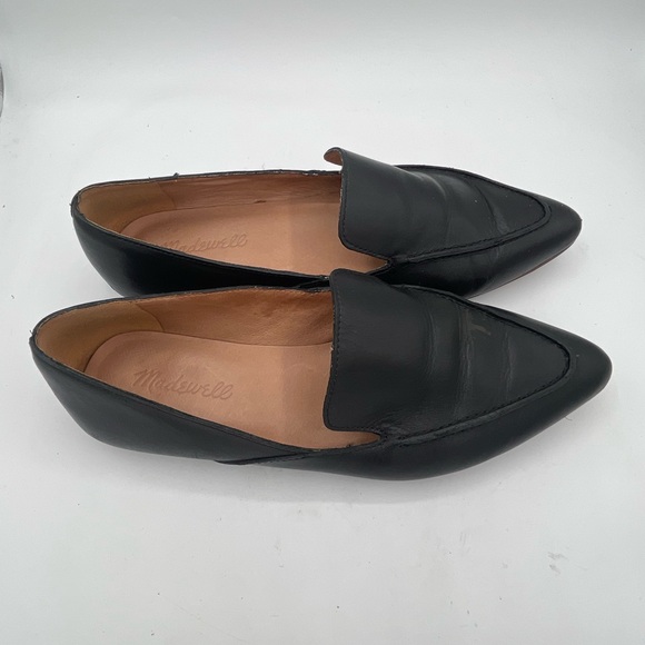 Madewell Ian Skimmer Slip On Black Leather Loafer Women’s Size 7.5 - Picture 1 of 12